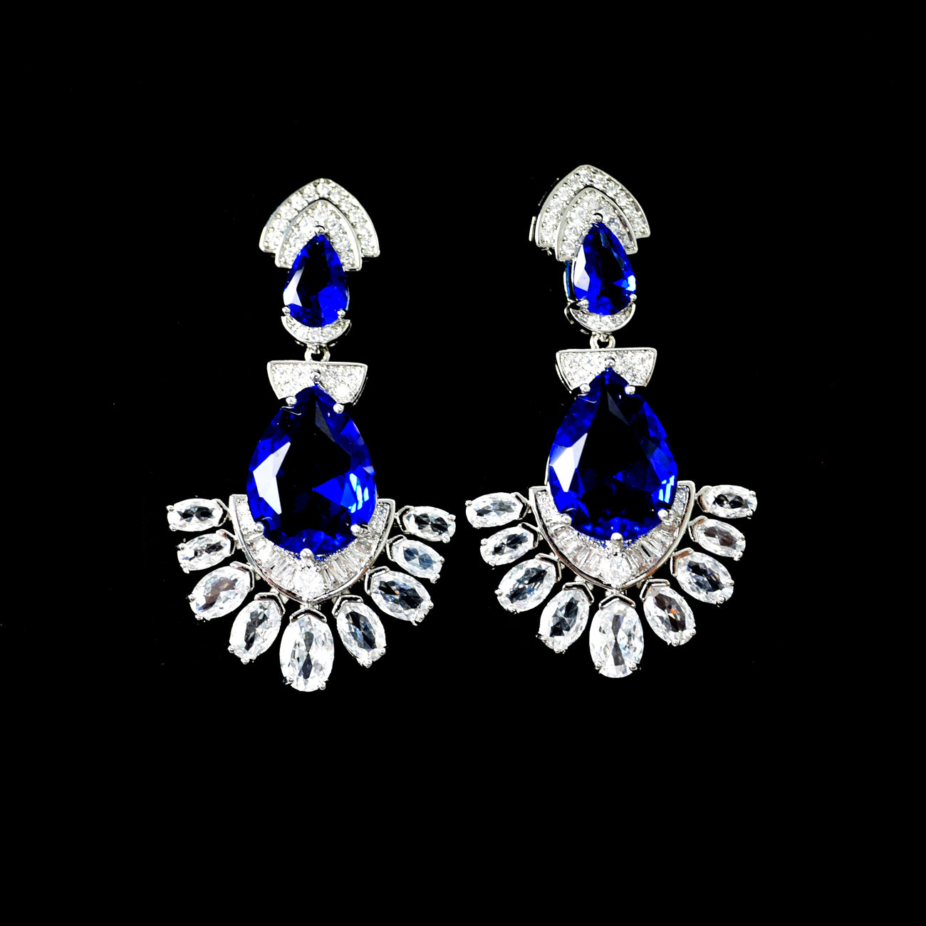 Fan-shaped earrings super luxurious earringsretro palace