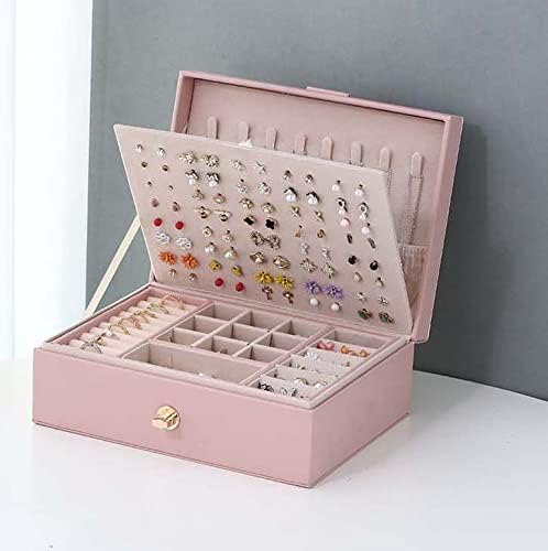 Jewelry Organizer Box 2 Layer Jewelry Box Organizer Large Lockable Display Jewelry Holder