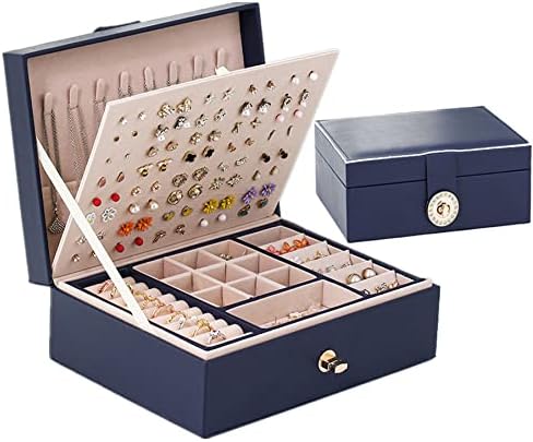 Jewelry Organizer Box 2 Layer Jewelry Box Organizer Large Lockable Display Jewelry Holder