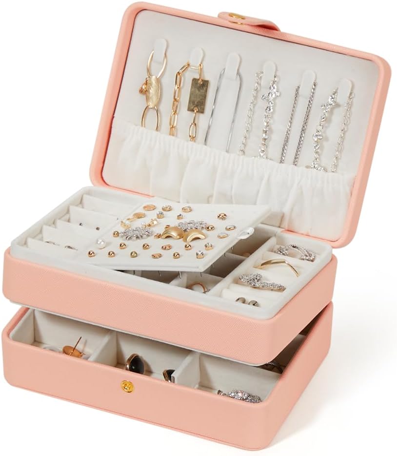 Small Jewelry Box, Jewelry Boxes, 2 Layers Travel Jewelry Storage Organizer