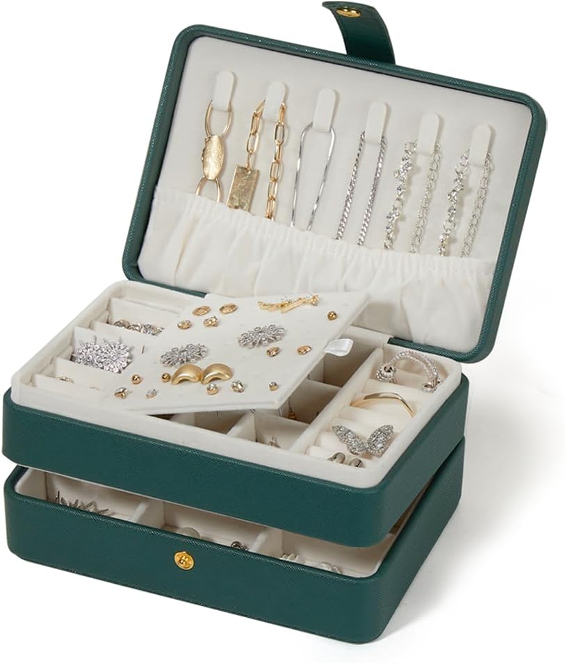 Small Jewelry Box, Jewelry Boxes, 2 Layers Travel Jewelry Storage Organizer