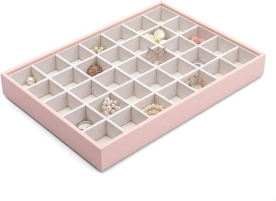 Jewelry Trays Stackable Showcase Display Drawer Organizer Storage Toughened Glass Lid Multi-Purpose