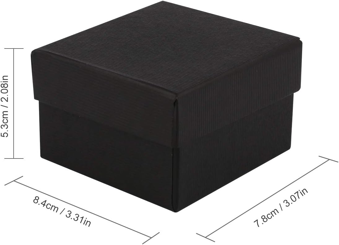 Watch Box, Watch Gift Box, Black Gift Boxes for Watches with Pillow Cushion, Jewelry Gift Boxes for Bracelets, 3.3'' × 3.1'' × 2.1''