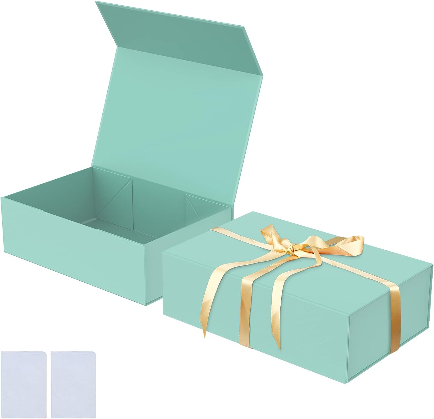 Luxury Large Gift Box 13.8x9x4.3 Inches Storage Box Ribbon Magnetic Closure for Luxury Packaging Box for Mother's Day, Birthdays, Bridal Gifts,Weddings