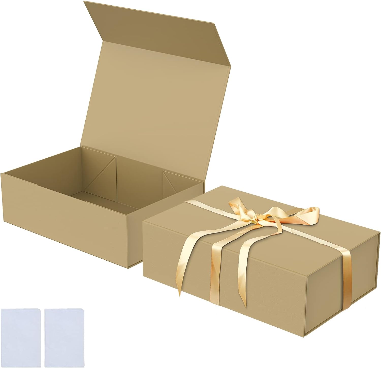 Luxury Large Gift Box 13.8x9x4.3 Inches Storage Box Ribbon Magnetic Closure for Luxury Packaging Box for Mother's Day, Birthdays, Bridal Gifts,Weddings