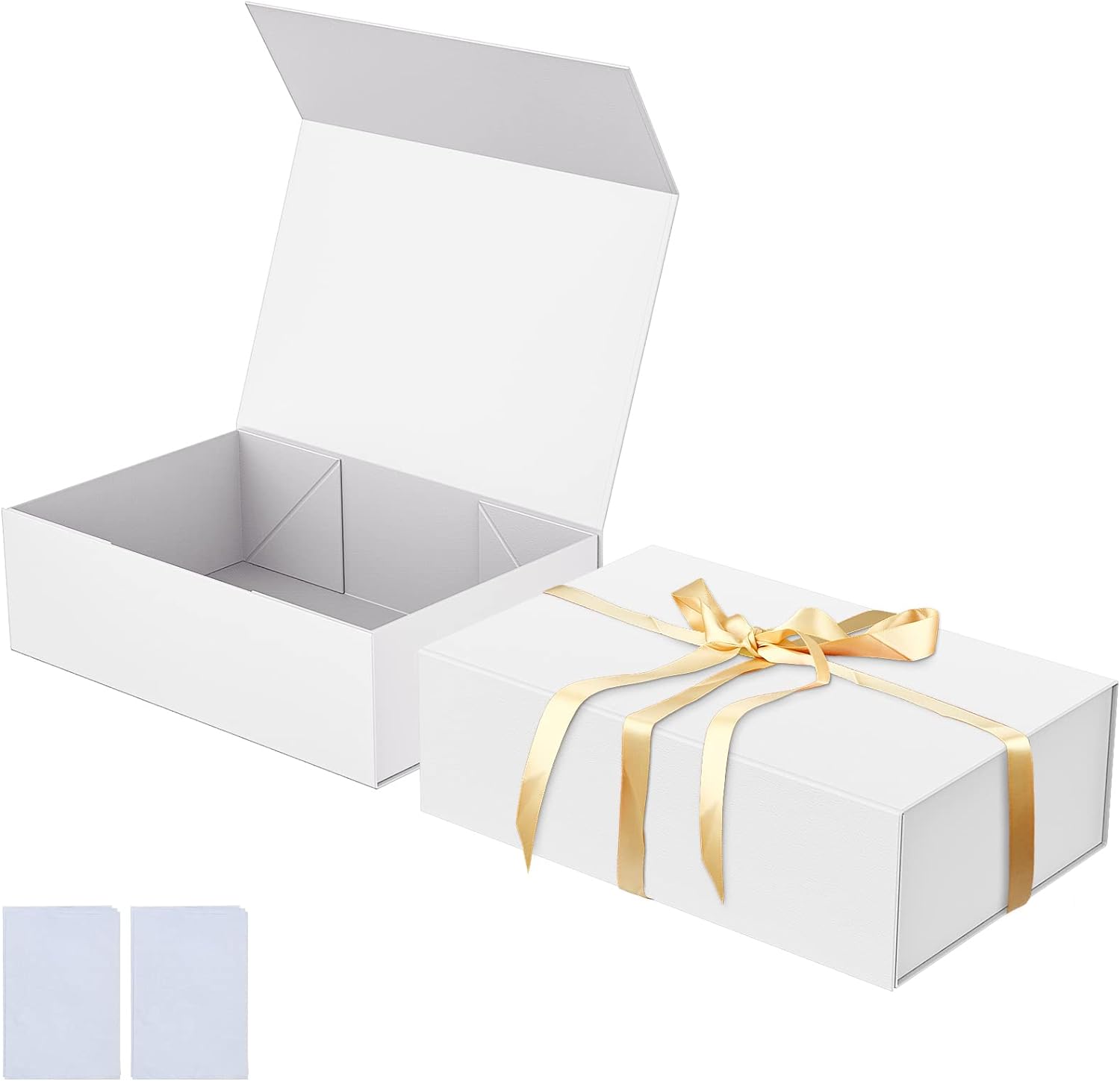 Luxury Large Gift Box 13.8x9x4.3 Inches Storage Box Ribbon Magnetic Closure for Luxury Packaging Box for Mother's Day, Birthdays, Bridal Gifts,Weddings