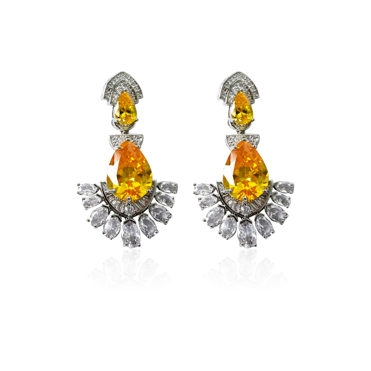 Fan-shaped earrings super luxurious earringsretro palace