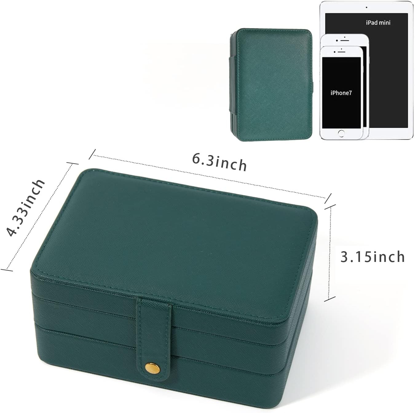 PU Leather Small Jewelry Organizer , 2 Layers Portable Jewelry Holder