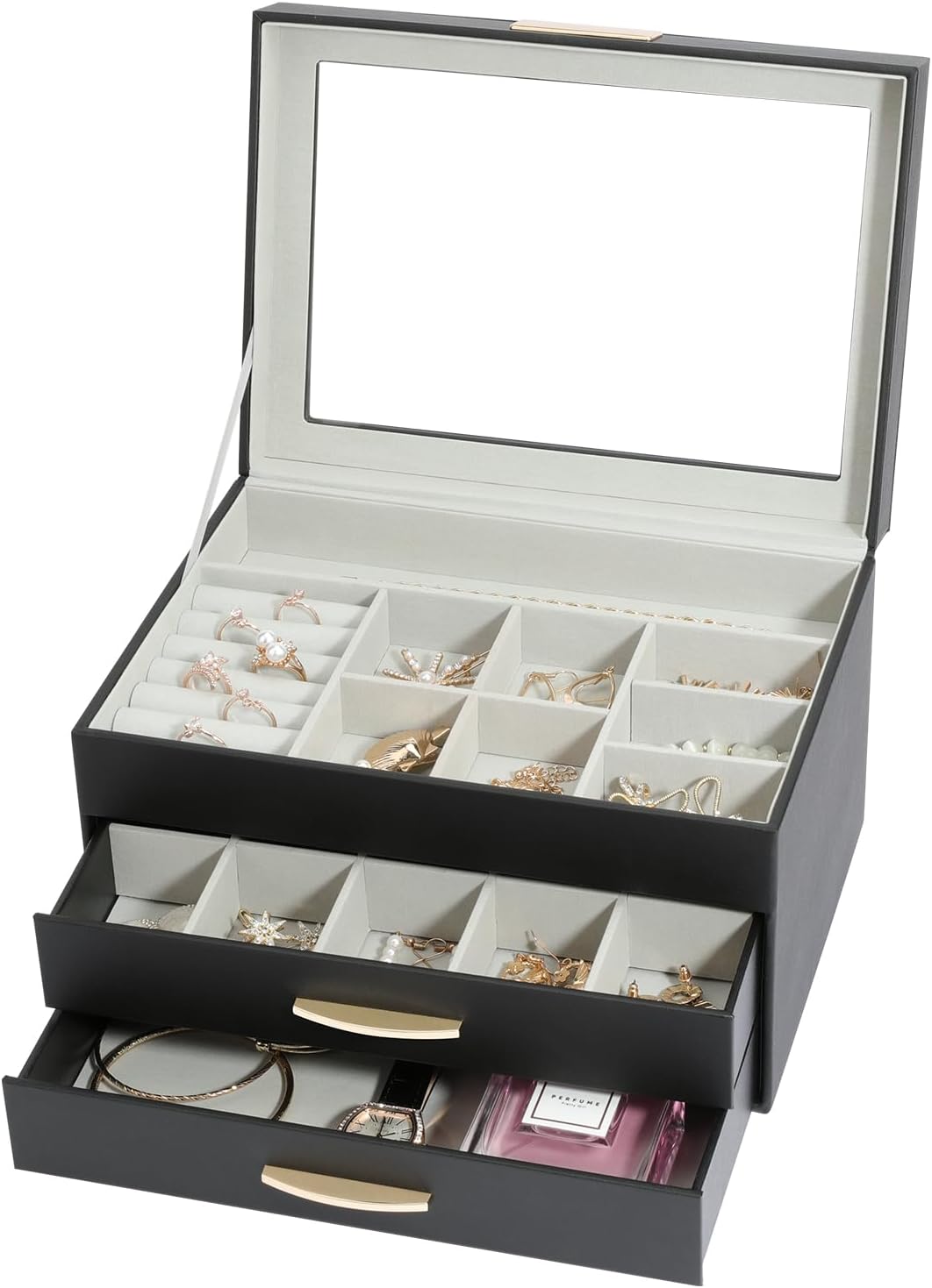 Jewelry Boxes for Women, Jewelry Holder Organizer for Christmas Gift, Jewelry Boxes & Organizers for Rings Earring Necklace Bracelet Watch