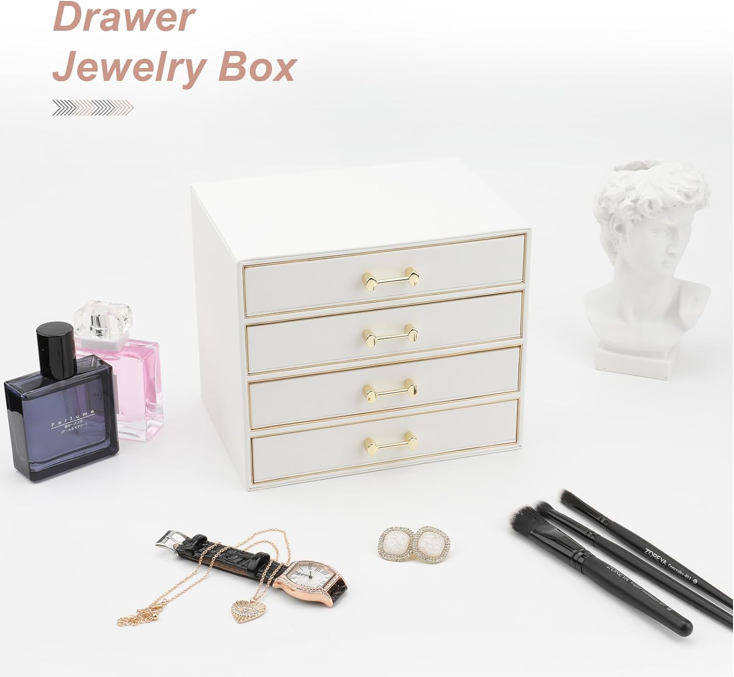 Jewelry Boxes for Women, Jewelry Holder Organizer for Christmas Gift, Jewelry Boxes & Organizers for Rings Earring Necklace Bracelet Watch