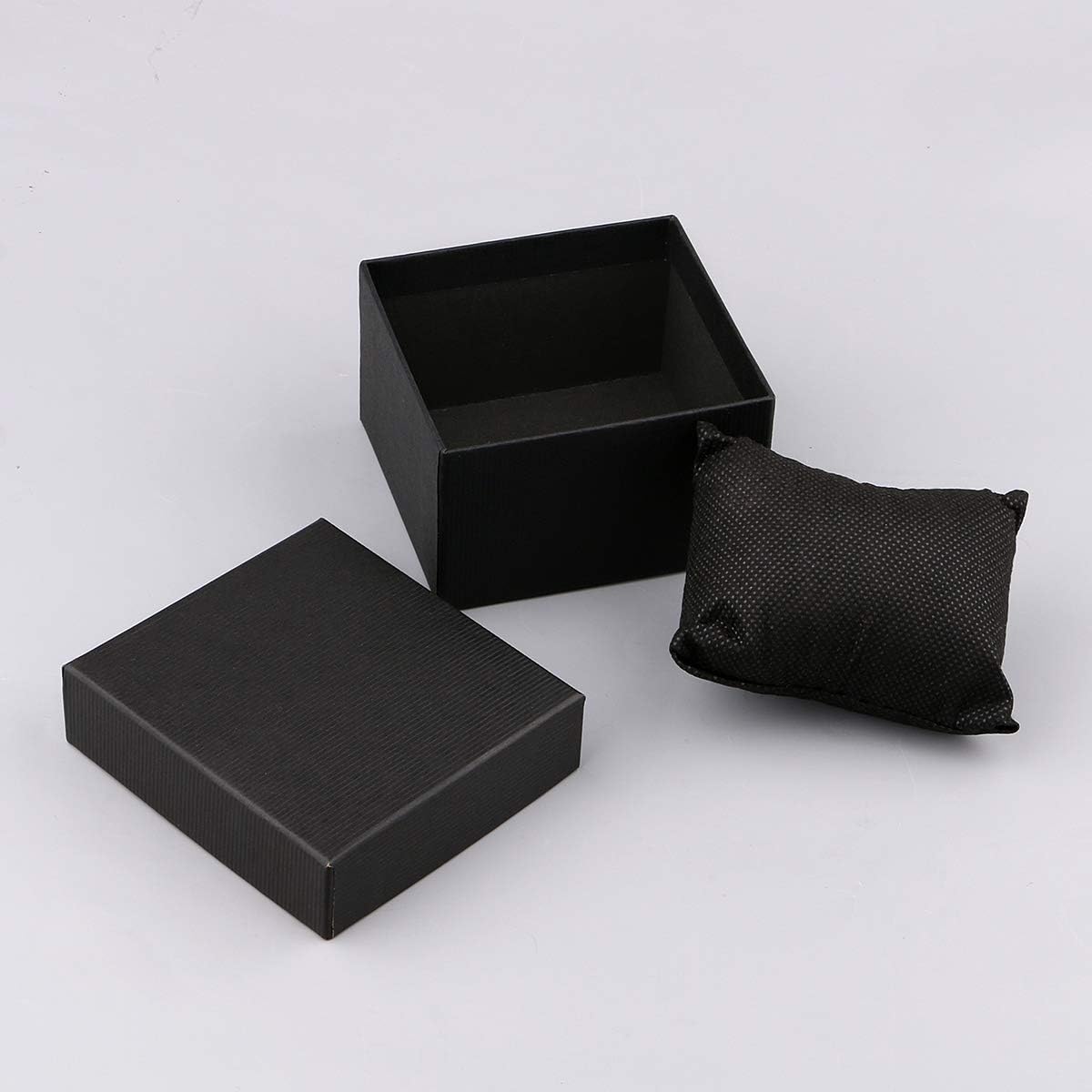 Watch Box, Watch Gift Box, Black Gift Boxes for Watches with Pillow Cushion, Jewelry Gift Boxes for Bracelets, 3.3'' × 3.1'' × 2.1''