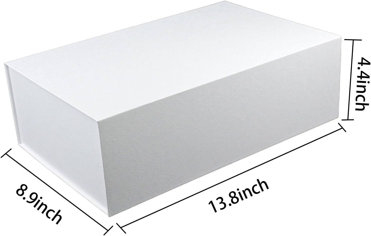 Large Gift Box with Lid, 14"x9"x4.5" Magnetic Gift Box with Ribbon, Cards and Envelopes for Presents, Great for Wedding, Birthdays, Crafting, Gift Packging (Black)