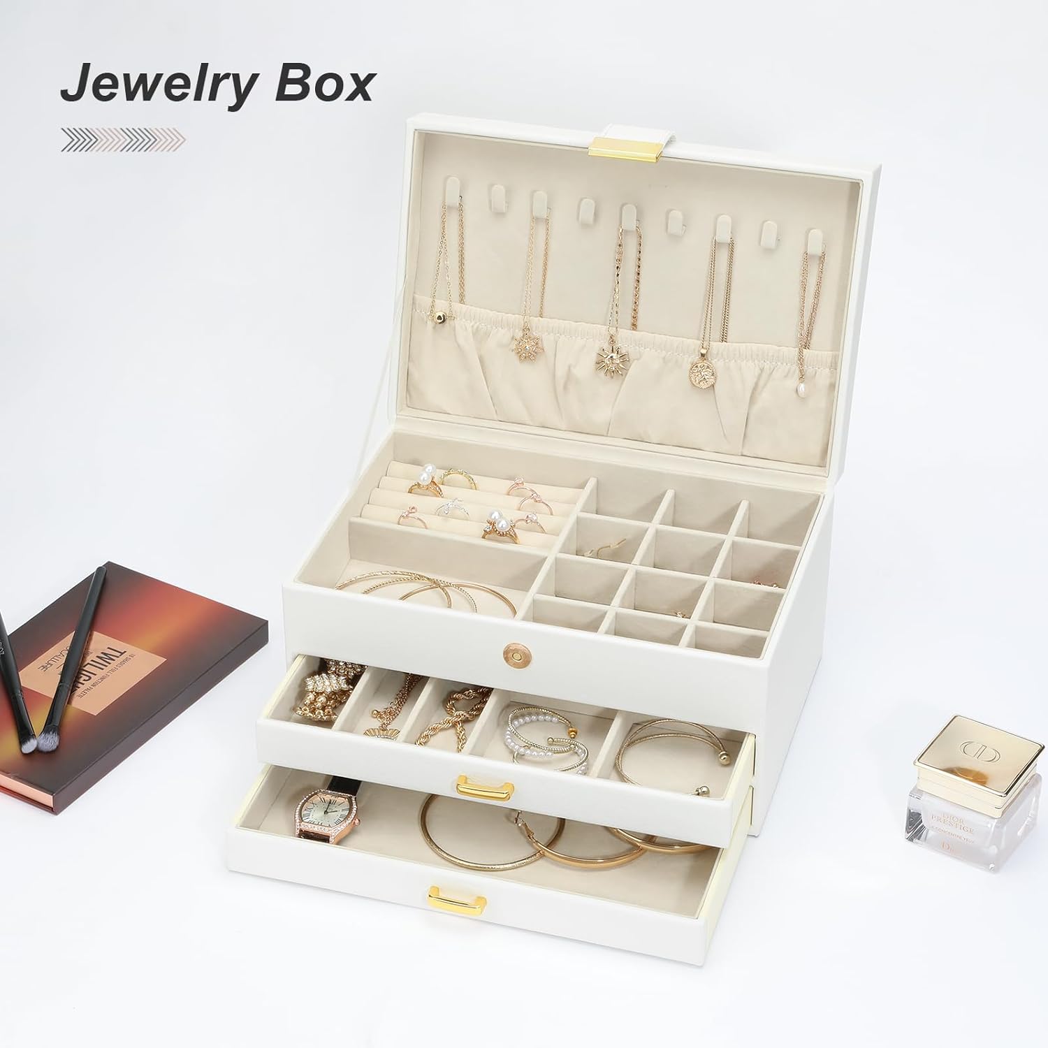 Jewelry Boxes for Women, Jewelry Holder Organizer for Christmas Gift, Jewelry Boxes & Organizers for Rings Earring Necklace Bracelet Watch