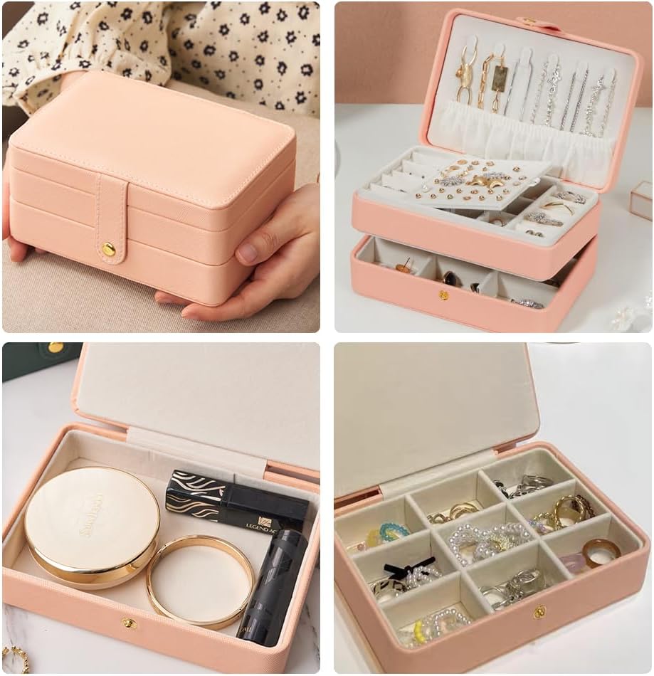 Small Jewelry Box, Jewelry Boxes, 2 Layers Travel Jewelry Storage Organizer