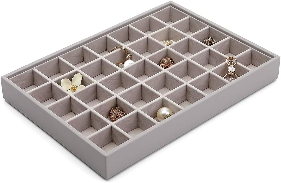 Jewelry Trays Stackable Showcase Display Drawer Organizer Storage Toughened Glass Lid Multi-Purpose