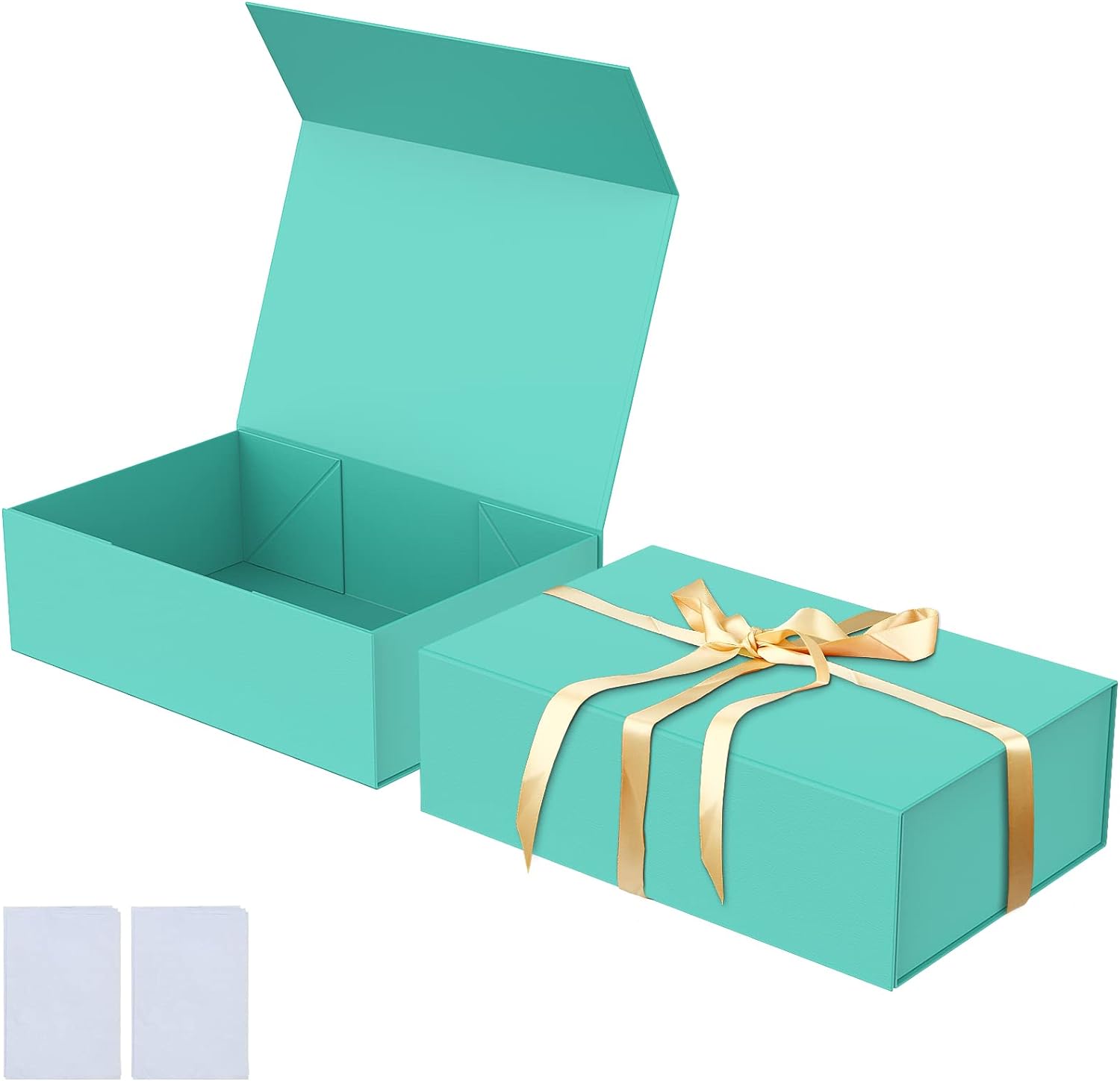 Luxury Large Gift Box 13.8x9x4.3 Inches Storage Box Ribbon Magnetic Closure for Luxury Packaging Box for Mother's Day, Birthdays, Bridal Gifts,Weddings