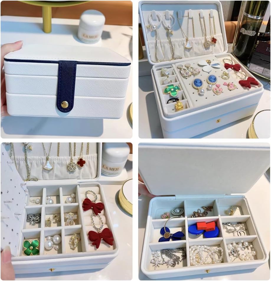 Small Jewelry Box, Jewelry Boxes, 2 Layers Travel Jewelry Storage Organizer