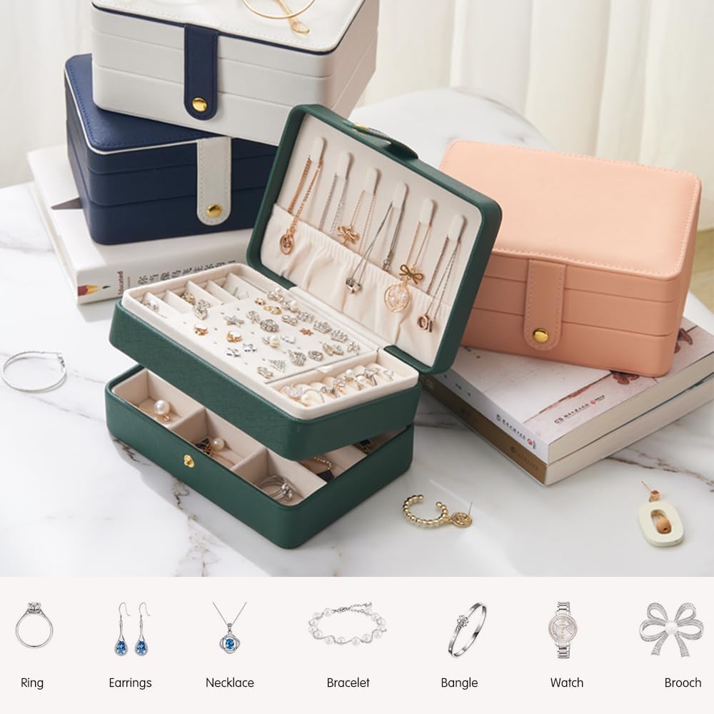 Small Jewelry Box, Jewelry Boxes, 2 Layers Travel Jewelry Storage Organizer