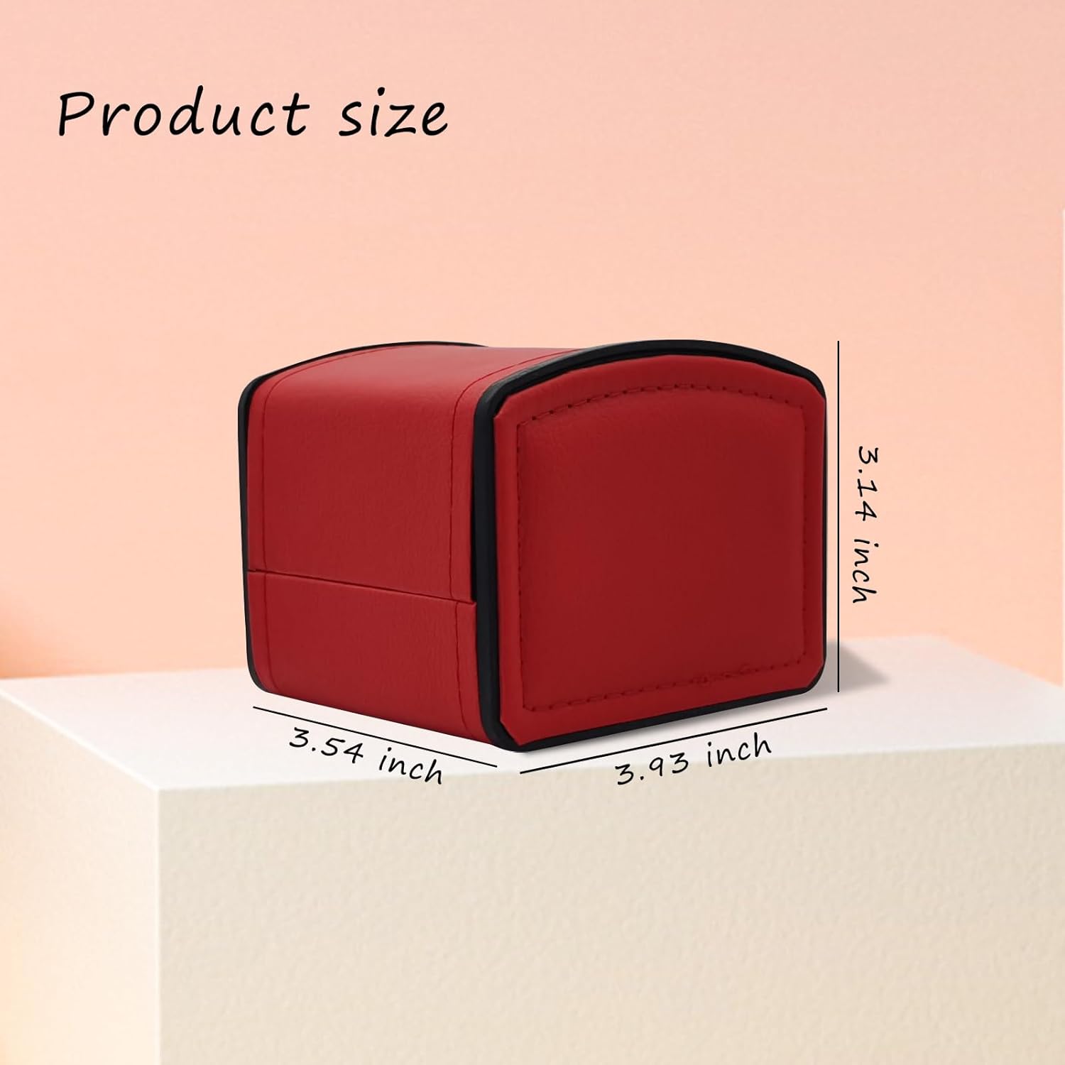 Single Watch Case, PU Leather Watch Travel Case with Removable Cushion, Jewelry Storage Case Organizer Portable Square Watch Box Bracelet Holder for Most Watches and Smart Watch