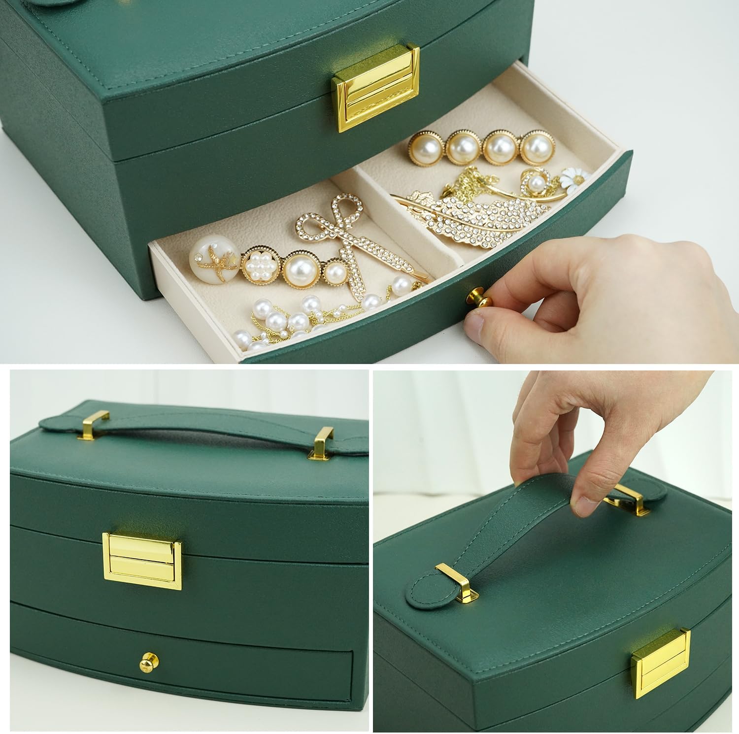 Jewelry Box For Women With Mirror,  Elegant Jewelry Organizer Box Storage, Handmade Gifts For Women