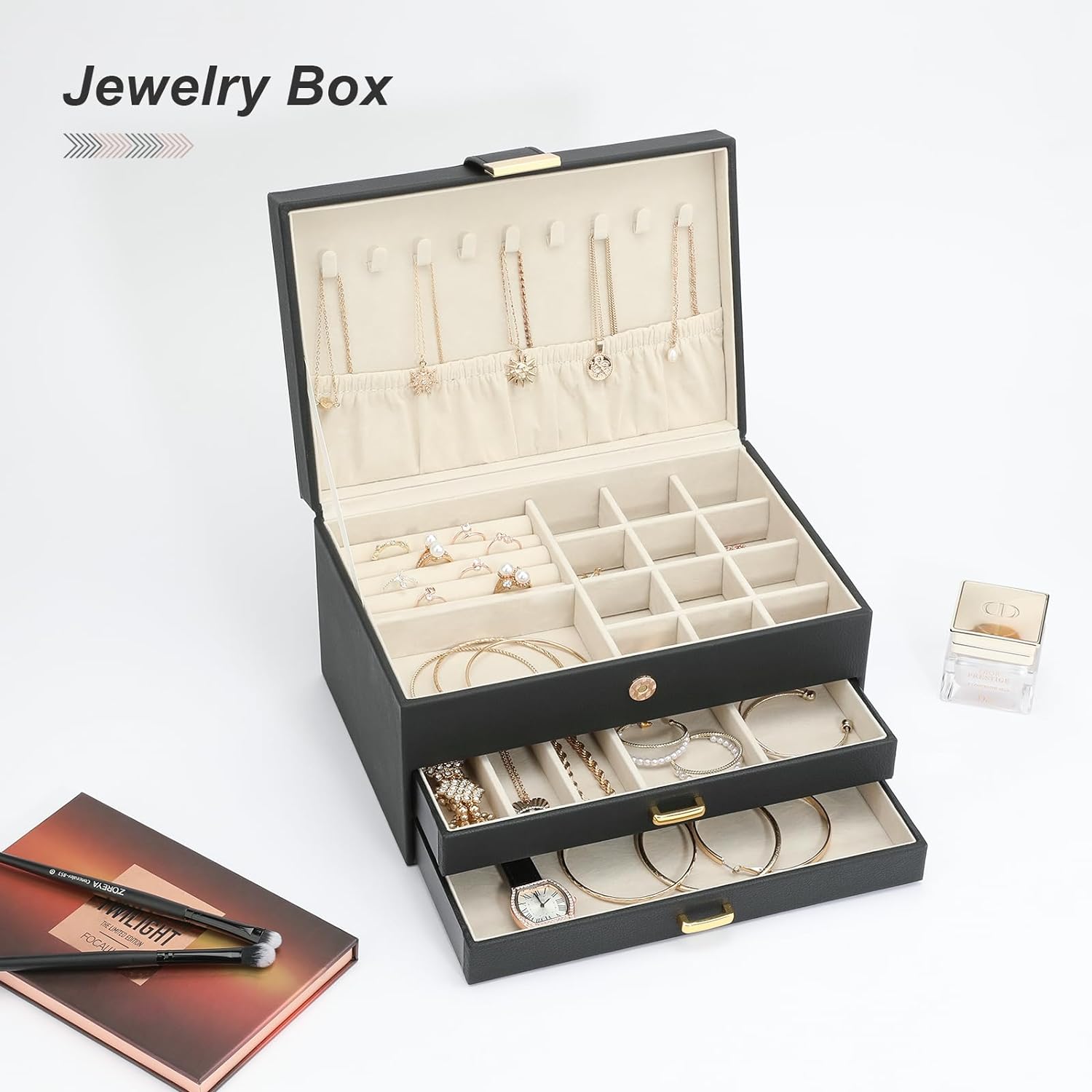 Jewelry Boxes for Women, Jewelry Holder Organizer for Christmas Gift, Jewelry Boxes & Organizers for Rings Earring Necklace Bracelet Watch