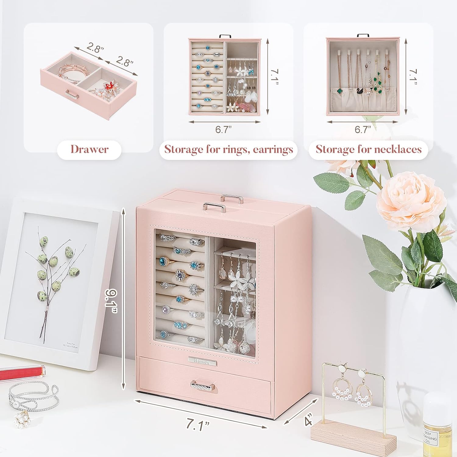 Jewelry Organizer  Jewelry Box  Jewelry Storage Case Porcelain Pattern Series