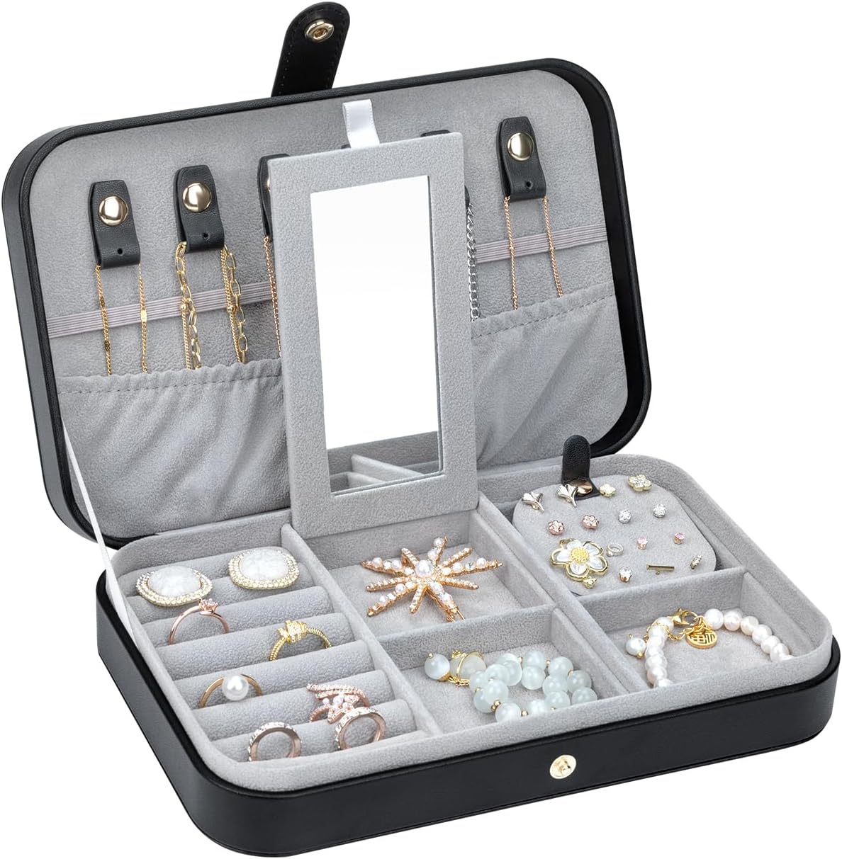 Jewelry Boxes, PU Leather Portable Travel Jewelry Case