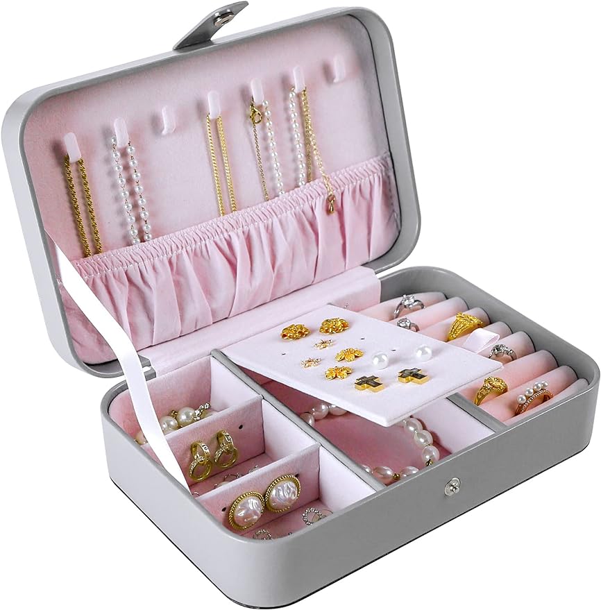 Travel Jewelry Box, Earing Organizer, Leather Portable Jewelry Storage Boxes