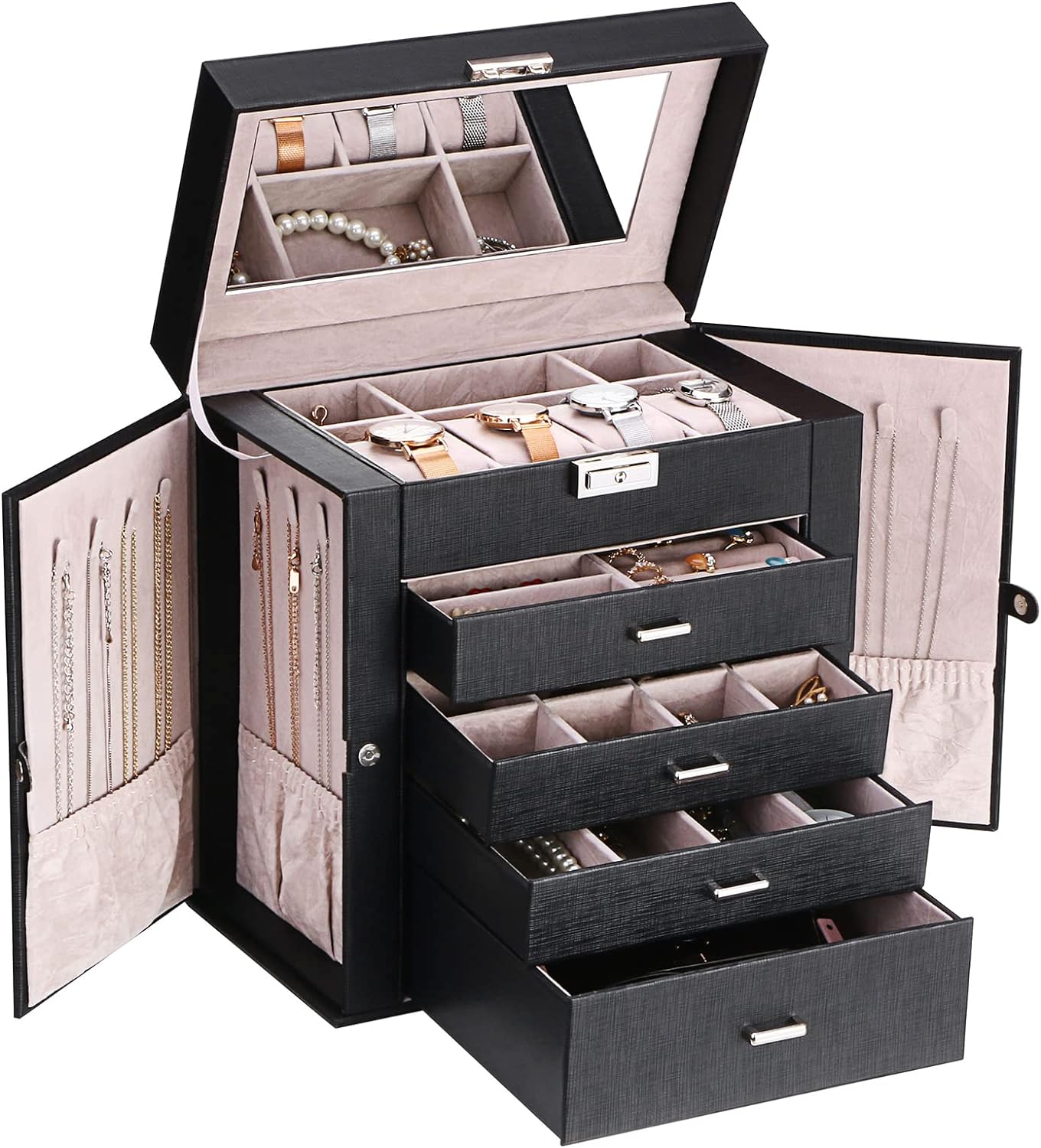 Jewelry Box with Removable Drawers Large Jewelry Box Organizers in Different Ways