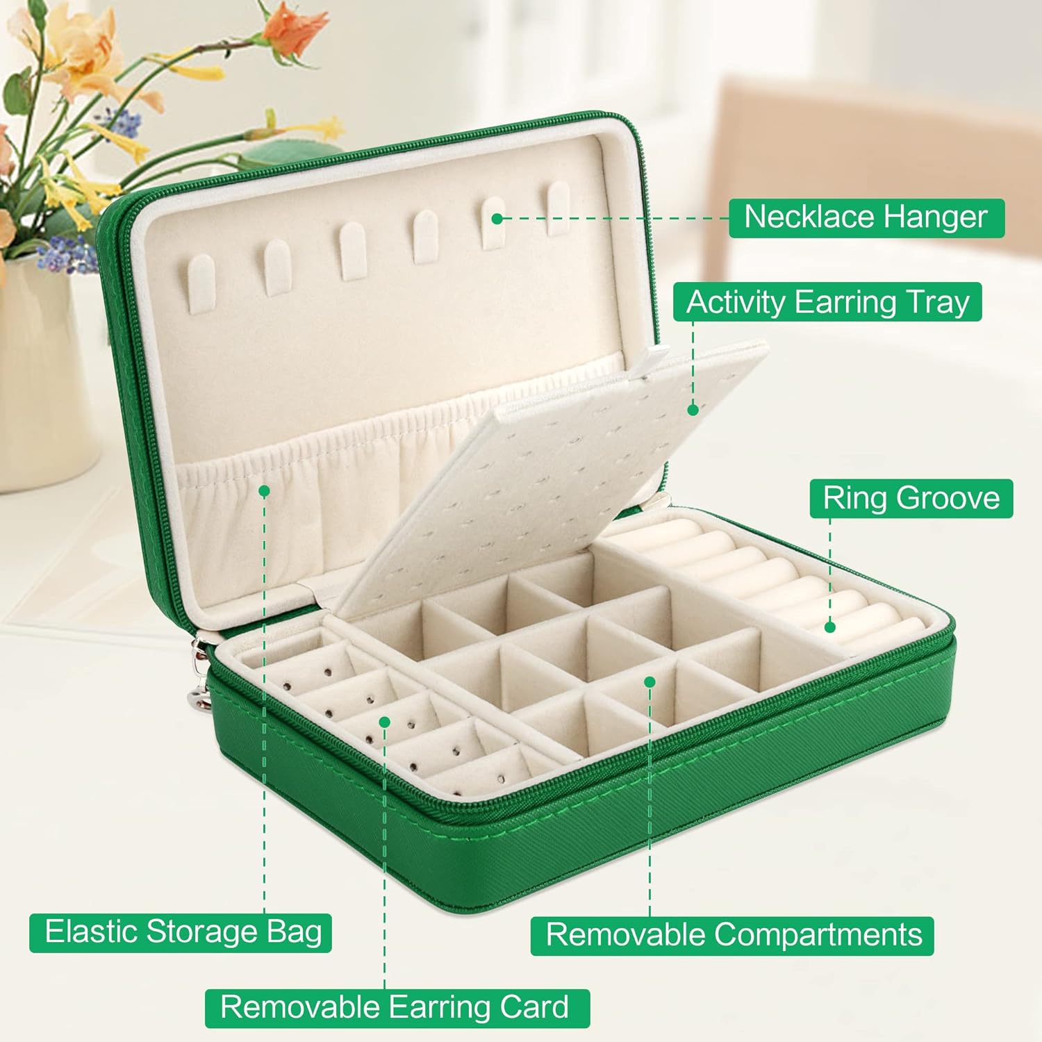 Small Jewelry Box - Travel Jewelry Case PU Leather Jewelry Organizer Storage Holder