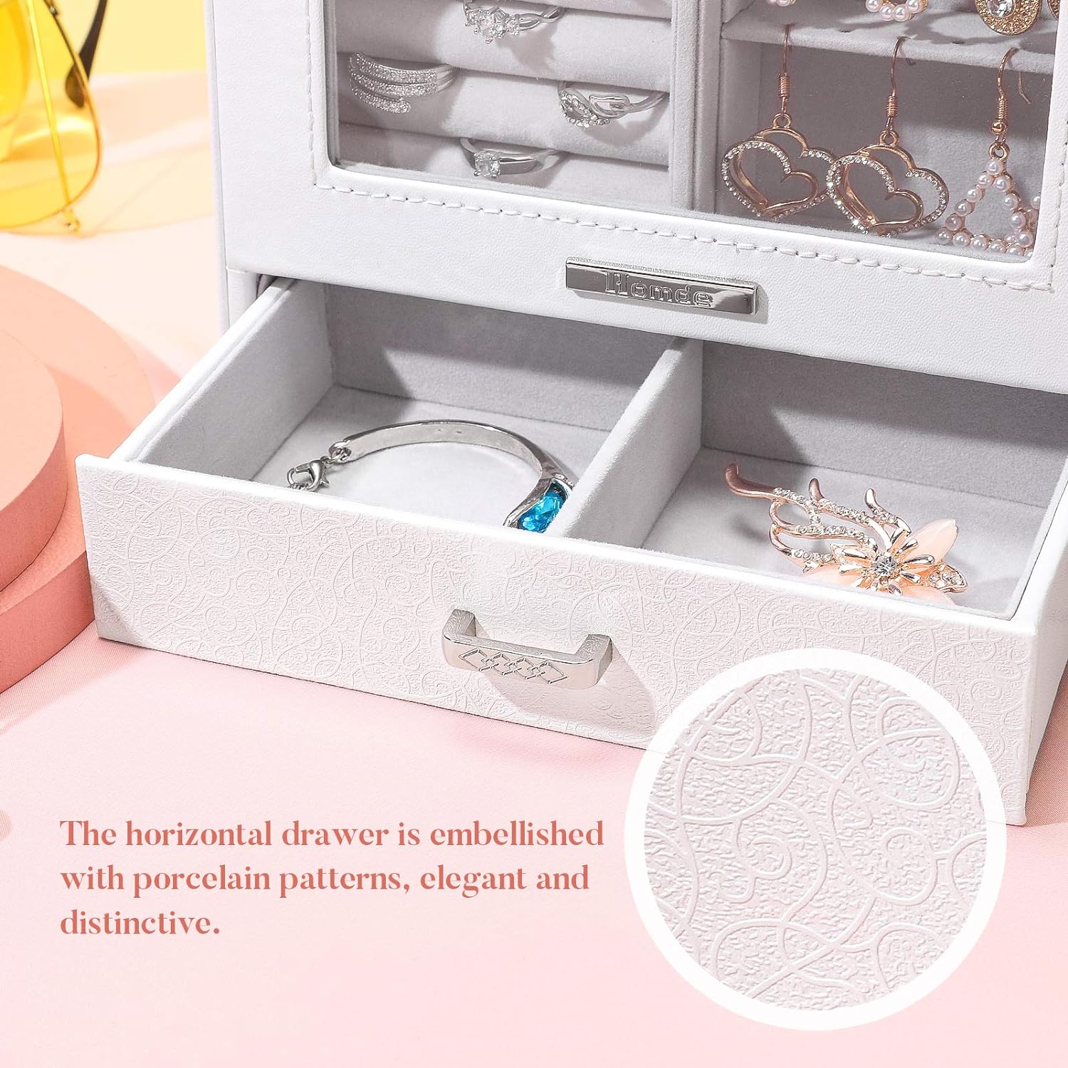 Jewelry Organizer  Jewelry Box  Jewelry Storage Case Porcelain Pattern Series