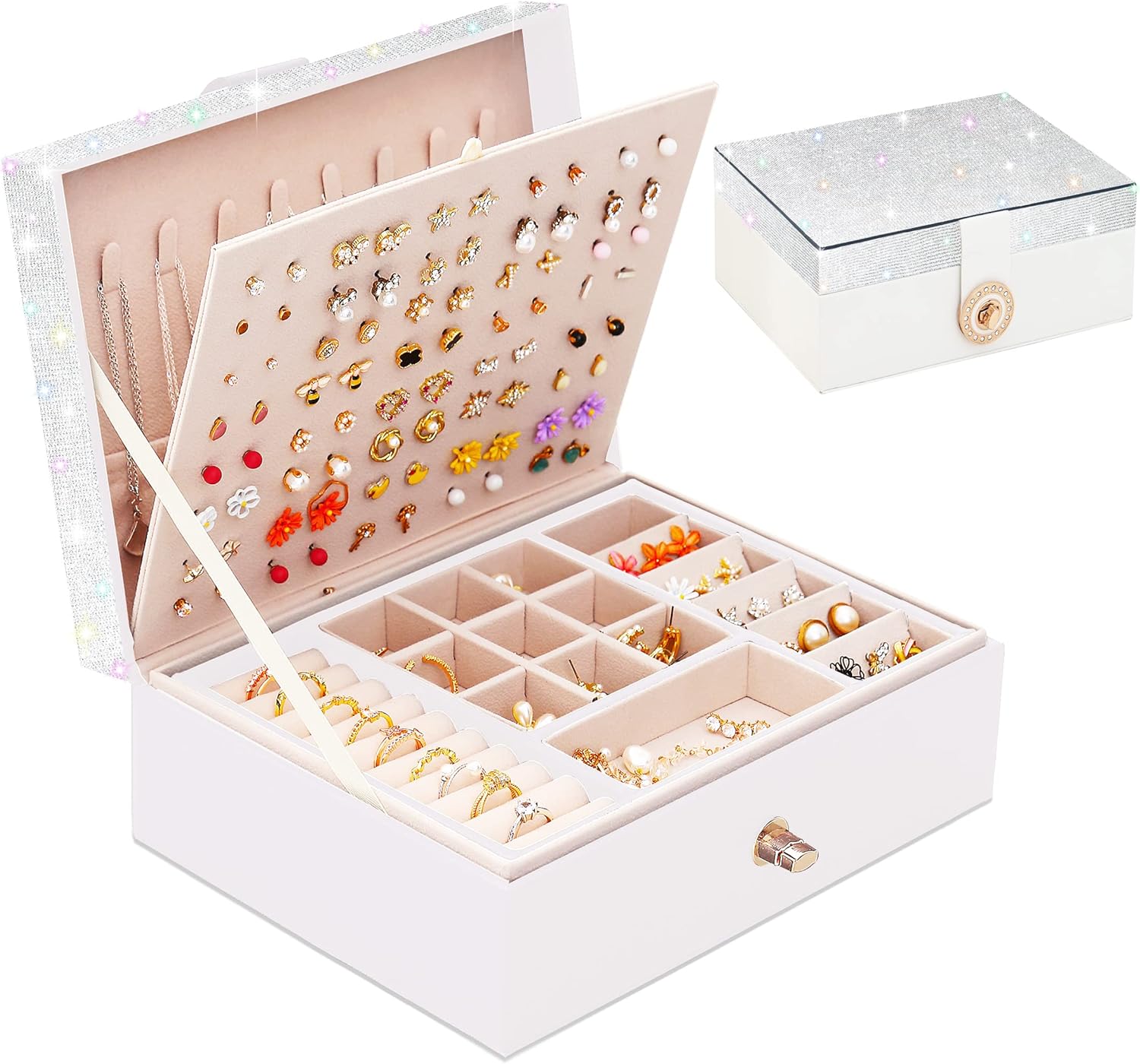 Jewelry Box for Stud Earrings Storage Organizer  Earrings Holder Organizer Box