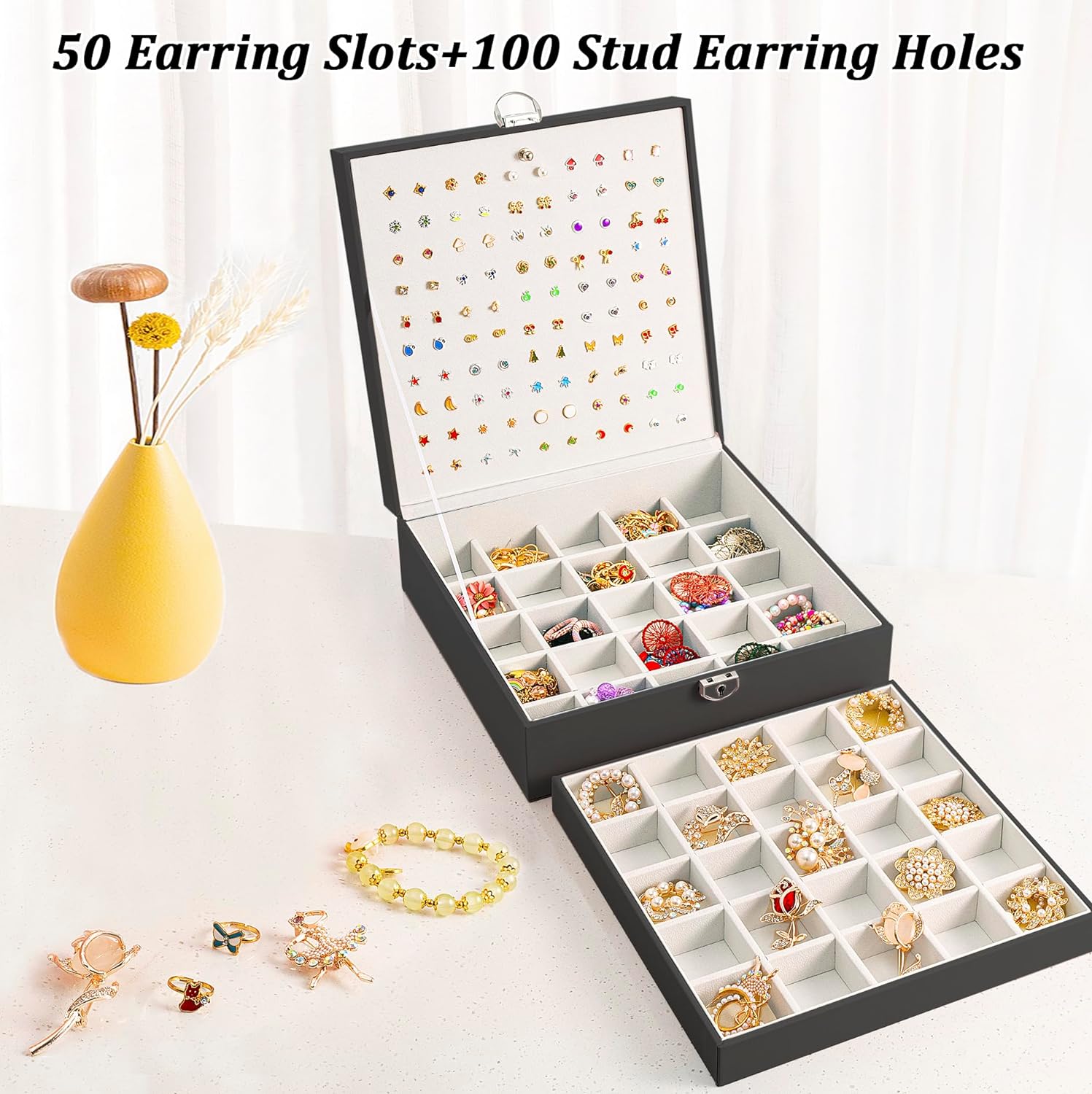 Earring Jewelry Box Organizer  Earrings Holder Organizer Box Jewelry Organizer Box