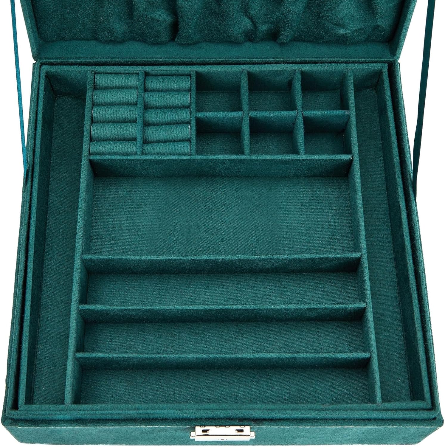 Jewelry Box Organizer Travel Case, Earrings Storage with Removable Tray for Women, Men