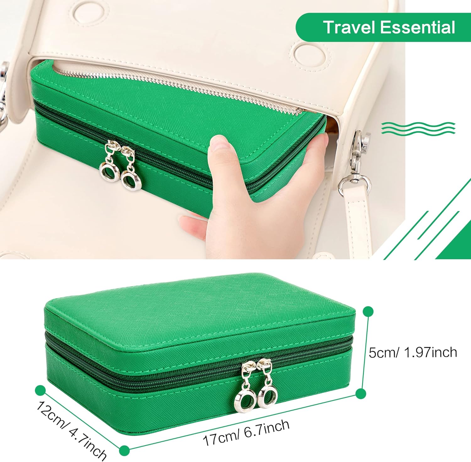 Small Jewelry Box - Travel Jewelry Case PU Leather Jewelry Organizer Storage Holder