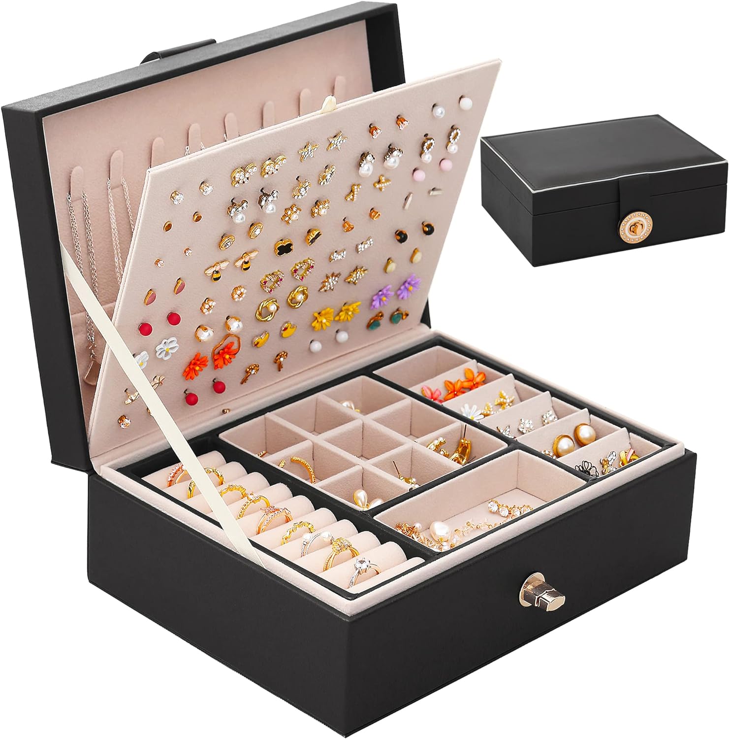 Jewelry Box for Stud Earrings Storage Organizer  Earrings Holder Organizer Box