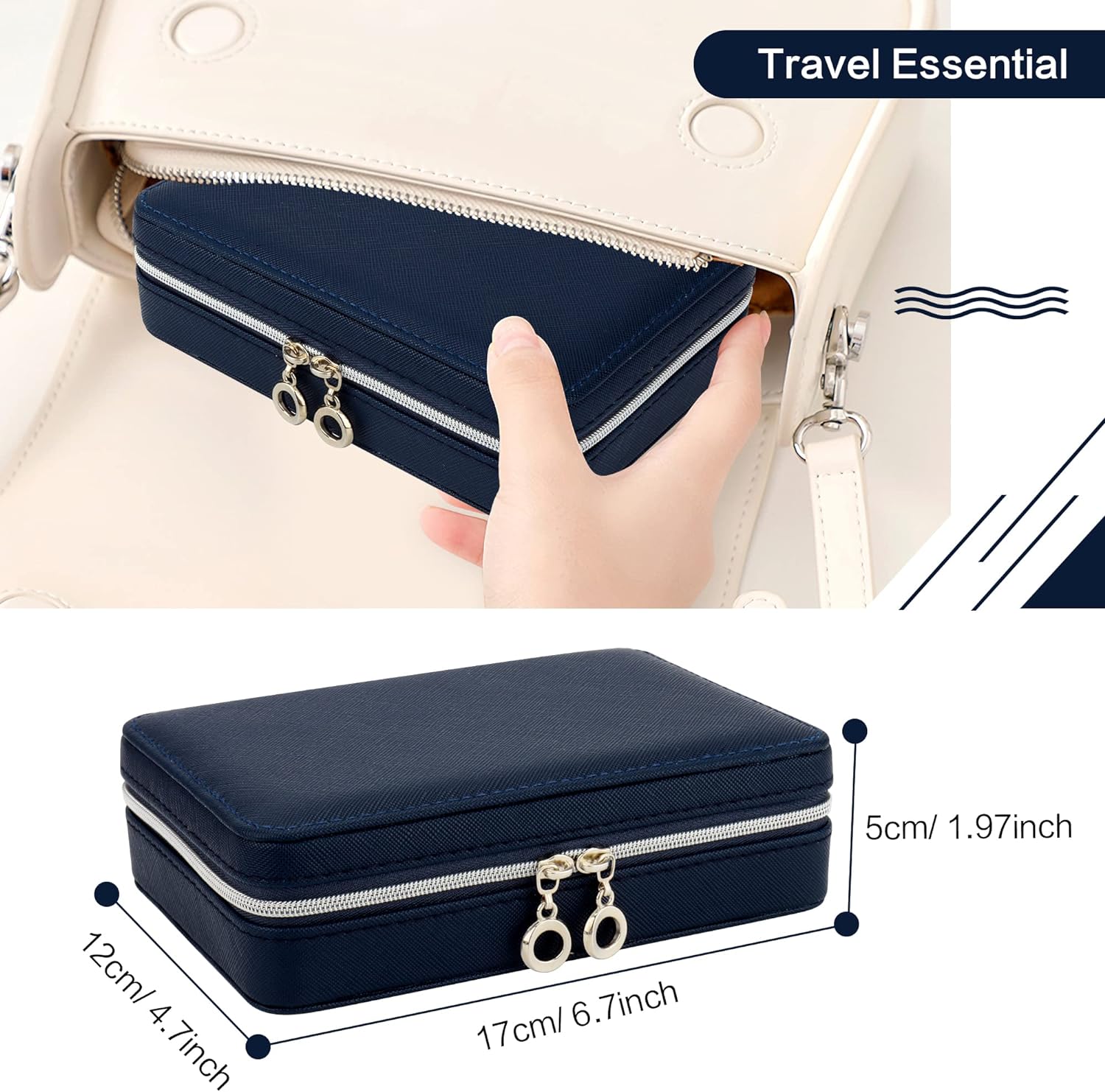 Small Jewelry Box - Travel Jewelry Case PU Leather Jewelry Organizer Storage Holder