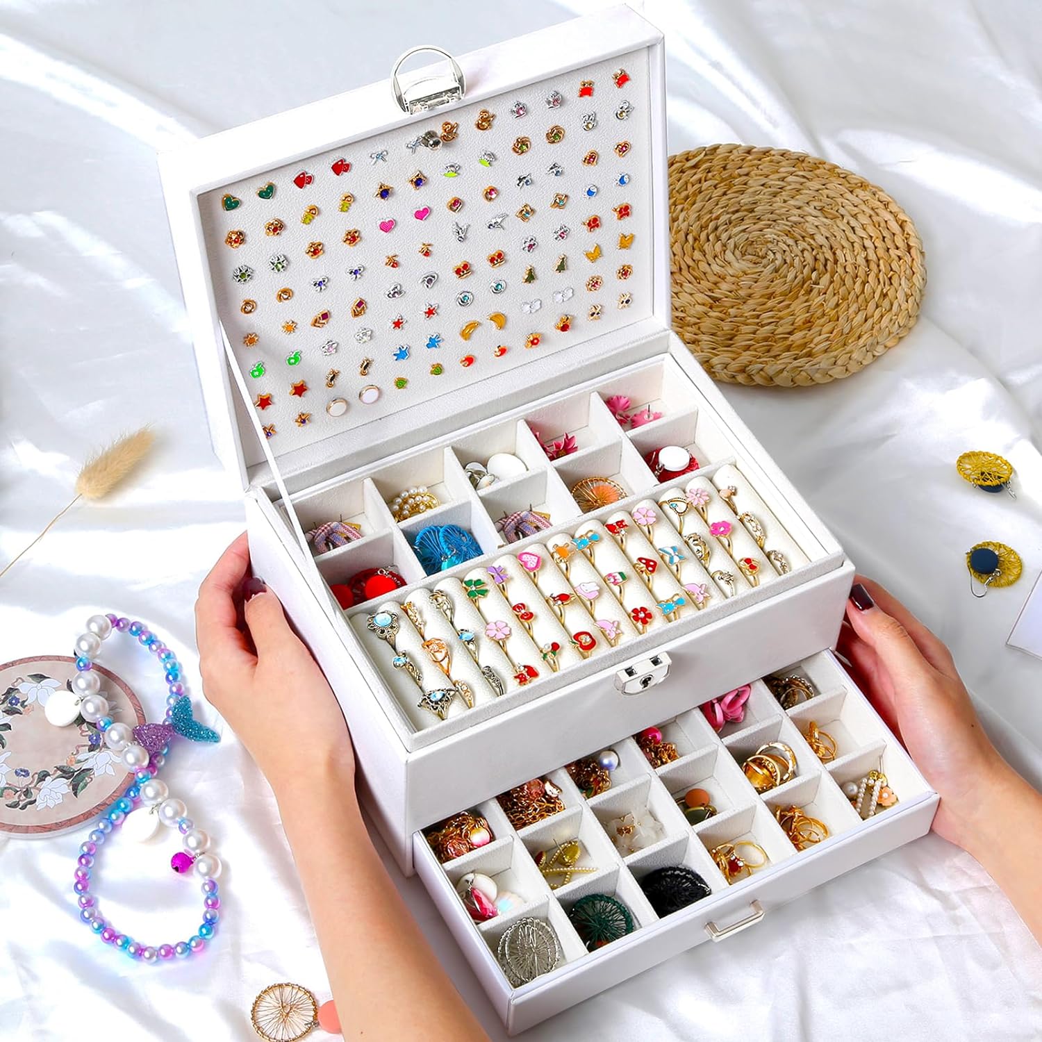 Jewelry Box for Stud Earring Organizer   Earring Holder Jewelry Organizer Box for Women