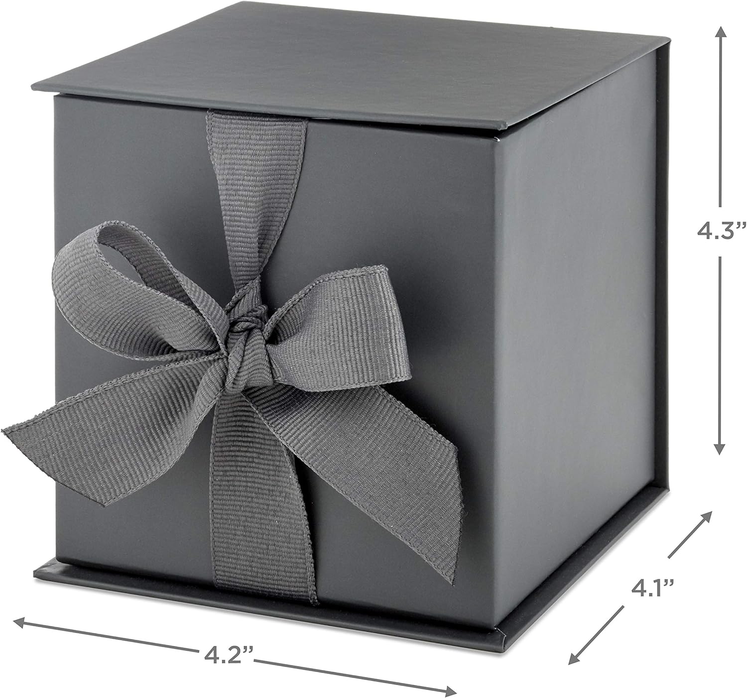 Small Gift Box with Bow and Shredded Paper Fill (Black) for Weddings, Mother's Day, Groomsmen Gifts, Engagements, Graduations and More