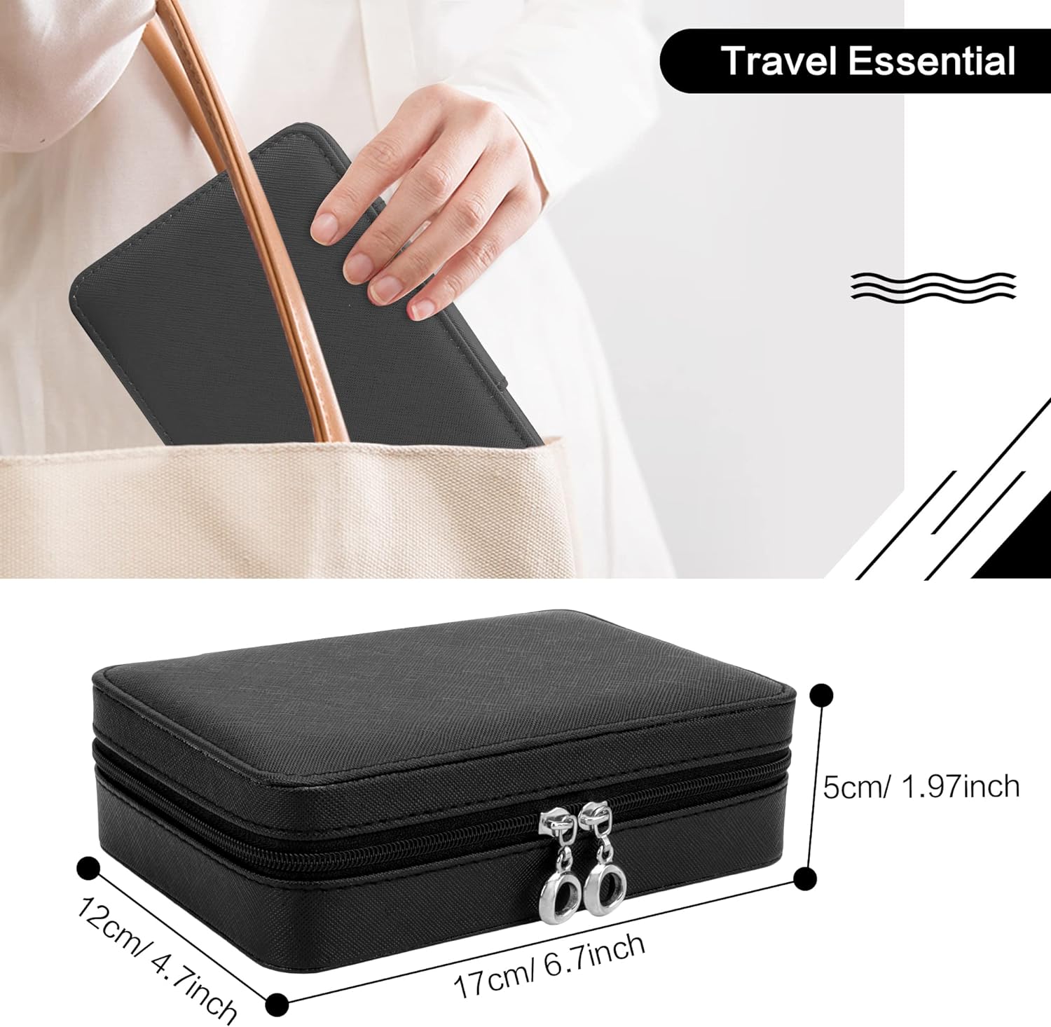 Small Jewelry Box - Travel Jewelry Case PU Leather Jewelry Organizer Storage Holder