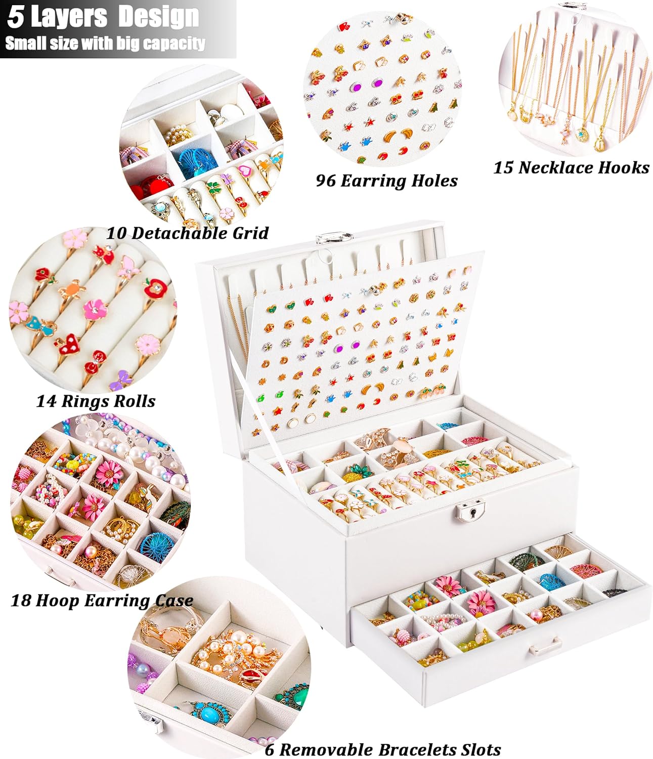 Jewelry Box for Stud Earring Organizer   Earring Holder Jewelry Organizer Box for Women