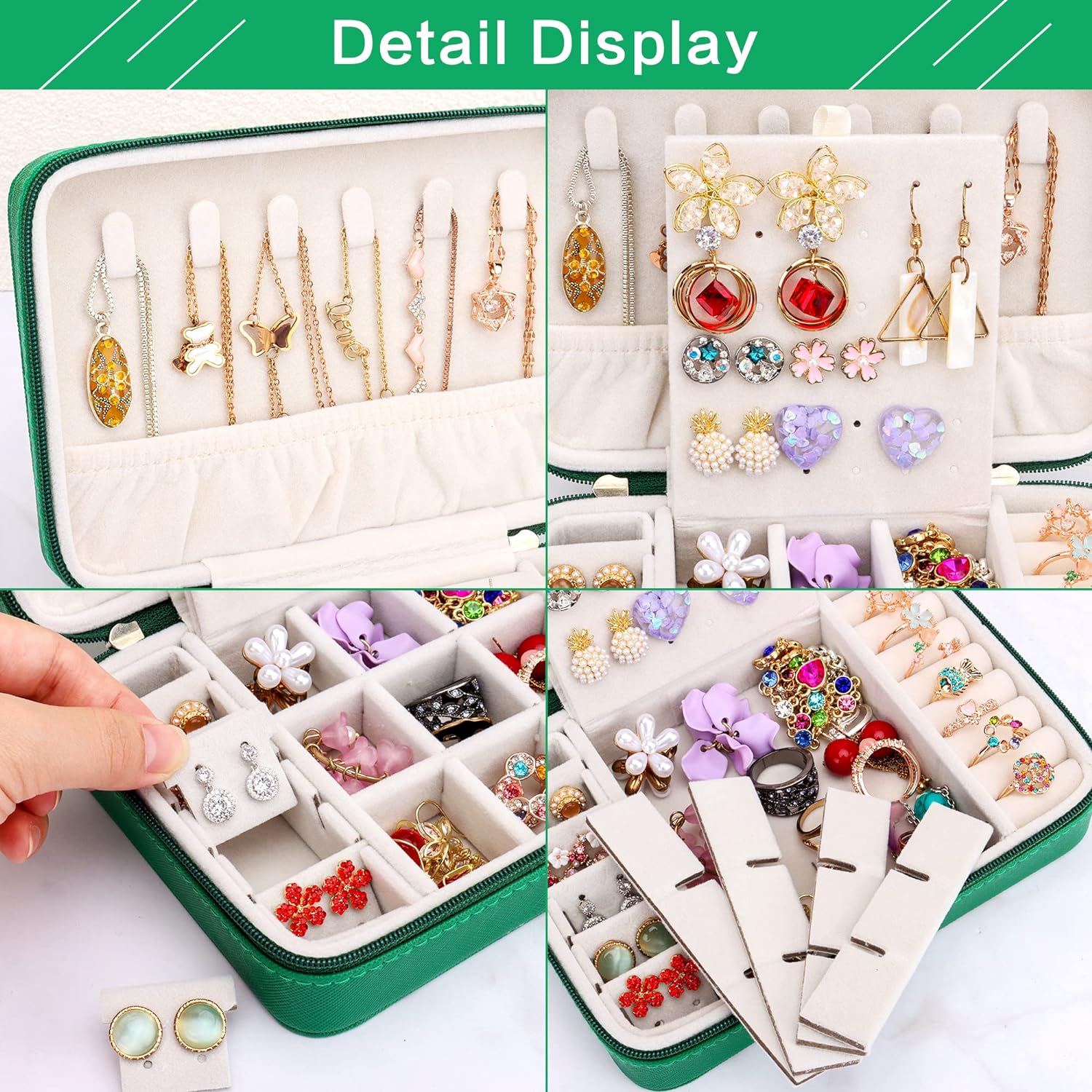 Small Jewelry Box - Travel Jewelry Case PU Leather Jewelry Organizer Storage Holder