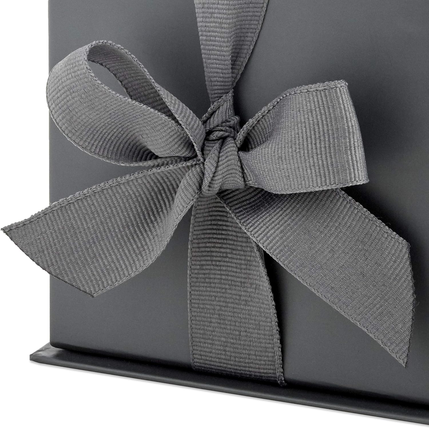 Small Gift Box with Bow and Shredded Paper Fill (Black) for Weddings, Mother's Day, Groomsmen Gifts, Engagements, Graduations and More