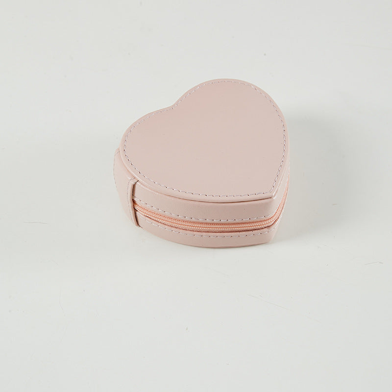 Leather heart-shaped jewelry storage box