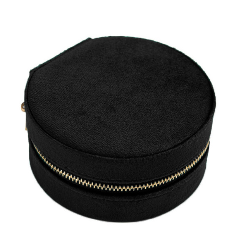 Velvet round jewelry storage box